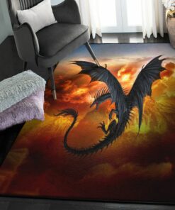 Dragon Area Rugs, Dragon Rug, Dragon Area Rug, Dragon Themed Rugs, Gift For Dragon Lovers, Personalized Rug, Carpet For Living Room, Bedding Room Home Decor DG01