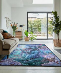 Dragon Area Rugs, The Ice Powerful Dragon Rug, Dragon Area Rug, Dragon Themed Rugs, Gift For Dragon Lovers, Personalized Rug, Carpet For Living Room, Bedding Room Home Decor DG55