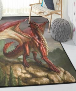 Dragon Art Deco Rug, Dragon Rug, Dragon Area Rug, Dragon Themed Rugs, Gift For Dragon Lovers, Personalized Rug, Carpet For Living Room, Bedding Room Home Decor DG28