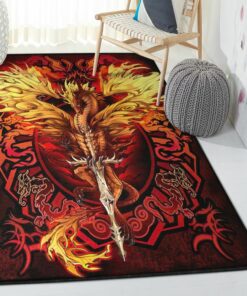 Dragon Bedroom Rugs, Dragon Red Rug, Dragon Area Rug, Dragon Themed Rugs, Gift For Dragon Lovers, Personalized Rug, Carpet For Living Room, Bedding Room Home Decor DG51