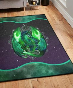 Dragon Bedroom Rugs, Green Dragon Rug, Dragon Area Rug, Dragon Themed Rugs, Gift For Dragon Lovers, Personalized Rug, Carpet For Living Room, Bedding Room Home Decor DG13