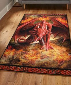 Dragon Carpets For Living Room, Red Dragon Rug, Dragon Area Rug, Dragon Themed Rugs, Gift For Dragon Lovers, Personalized Rug, Carpet For Living Room, Bedding Room Home Decor DG137