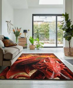 Dragon Carpets For Living Room, Red Dragon Rug, Dragon Area Rug, Dragon Themed Rugs, Gift For Dragon Lovers, Personalized Rug, Carpet For Living Room, Bedding Room Home Decor DG137