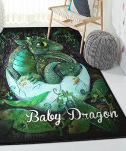 Dragon Dining Room Rug, Baby Dragon Rug, Dragon Area Rug, Dragon Themed Rugs, Gift For Dragon Lovers, Personalized Rug, Carpet For Living Room, Bedding Room Home Decor DG23