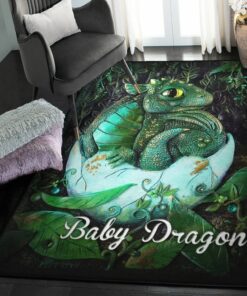Dragon Dining Room Rug, Baby Dragon Rug, Dragon Area Rug, Dragon Themed Rugs, Gift For Dragon Lovers, Personalized Rug, Carpet For Living Room, Bedding Room Home Decor DG23