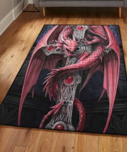 Dragon Dining Room Rug, Dragon Rug, Dragon Area Rug, Dragon Themed Rugs, Gift For Dragon Lovers, Personalized Rug, Carpet For Living Room, Bedding Room Home Decor DG26