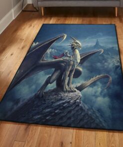 Dragon Dining Room Rug, Dragon Rug, Dragon Area Rug, Dragon Themed Rugs, Gift For Dragon Lovers, Personalized Rug, Carpet For Living Room, Bedding Room Home Decor DG27