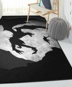 Dragon Dining Room Rug, Dragon Rug, Dragon Area Rug, Dragon Themed Rugs, Gift For Dragon Lovers, Personalized Rug, Carpet For Living Room, Bedding Room Home Decor DG29