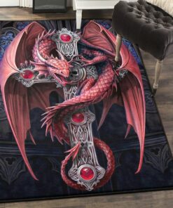 Dragon Indoor Outdoor Carpet, Dragon Rug, Dragon Area Rug, Dragon Themed Rugs, Gift For Dragon Lovers, Personalized Rug, Carpet For Living Room, Bedding Room Home Decor DG08