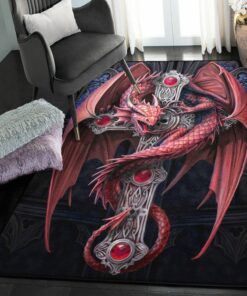 Dragon Indoor Outdoor Carpet, Dragon Rug, Dragon Area Rug, Dragon Themed Rugs, Gift For Dragon Lovers, Personalized Rug, Carpet For Living Room, Bedding Room Home Decor DG08