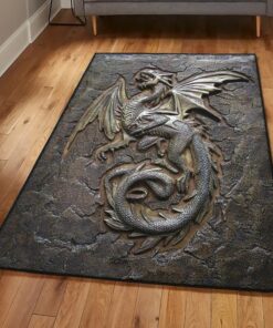 Dragon Large Area Rugs, Dragons Rug, Dragon Area Rug, Dragon Themed Rugs, Gift For Dragon Lovers, Personalized Rug, Carpet For Living Room, Bedding Room Home Decor DG77