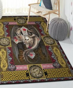 Dragon Modern Area Rugs, Dragon Rug, Dragon Area Rug, Dragon Themed Rugs, Gift For Dragon Lovers, Personalized Rug, Carpet For Living Room, Bedding Room Home Decor DG63