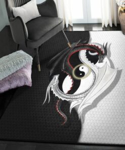 Dragon Modern Area Rugs, Dragon Yin And Yang Rug, Dragon Area Rug, Dragon Themed Rugs, Gift For Dragon Lovers, Personalized Rug, Carpet For Living Room, Bedding Room Home Decor DG31