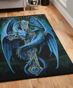 Dragon Washable Area Rugs, Dragon Rug, Dragon Area Rug, Dragon Themed Rugs, Gift For Dragon Lovers, Personalized Rug, Carpet For Living Room, Bedding Room Home Decor DG07