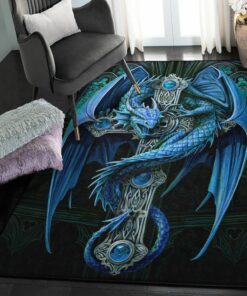 Dragon Washable Area Rugs, Dragon Rug, Dragon Area Rug, Dragon Themed Rugs, Gift For Dragon Lovers, Personalized Rug, Carpet For Living Room, Bedding Room Home Decor DG07