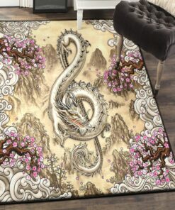 Dragon Washable Rugs, Dragon Rug, Dragon Area Rug, Dragon Themed Rugs, Gift For Dragon Lovers, Personalized Rug, Carpet For Living Room, Bedding Room Home Decor DG19