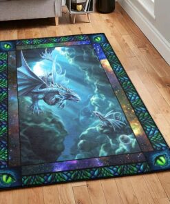 Dragon Washable Rugs, Water Dragon Rug, Dragon Area Rug, Dragon Themed Rugs, Gift For Dragon Lovers, Personalized Rug, Carpet For Living Room, Bedding Room Home Decor DG49