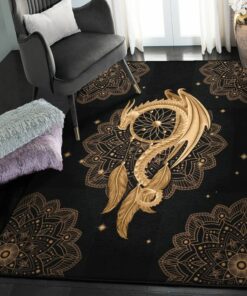 Dreamcatcher Large Living Room Rugs, Dreamcatcher Dragon Rug, Dragon Area Rug, Dragon Themed Rugs, Gift For Dragon Lovers, Personalized Rug, Carpet For Living Room, Bedding Room Home Decor DG100