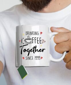 Drinking Coffee Together Mug, Personalized Couple Mug, Custom Valentines Day Mug For Fiance, Custom Couple Coffee Mug, Mr And Mrs Mug, Wife And Husband Gifts, Lover Cup