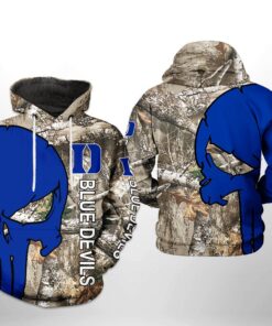 Duke Blue Devils Ncaa Camo Veteran Hunting 3D All Over Print Hoodie, Zip-Up Hoodie