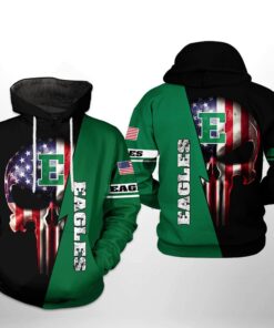 Eastern Michigan Eagles Ncaa Us Flag Skull 3D All Over Print Hoodie, Zip-Up Hoodie