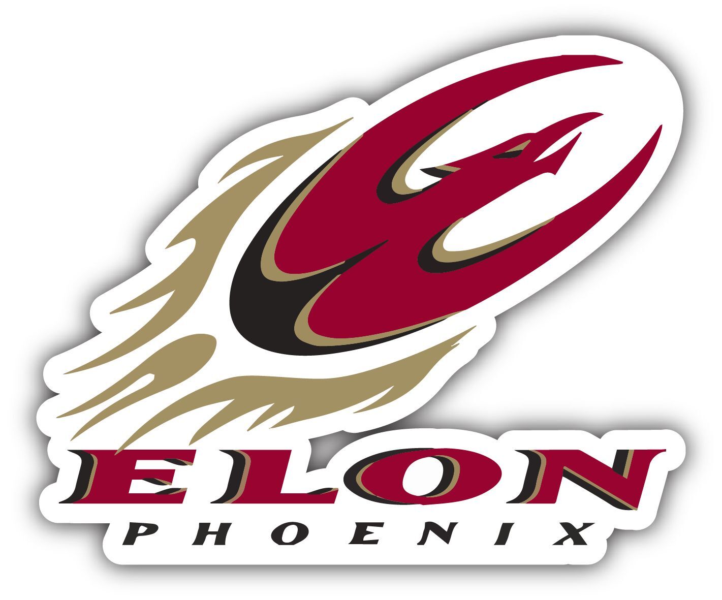 Elon Phoenix College NCAA Logo Vinyl Decals Sticker For Car Truck Door And Window Laptop Gifts For Fans