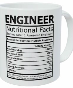 Engineer Nutritional Facts Funny Coffee Mug 11 Ounces Inspirational And Motivational