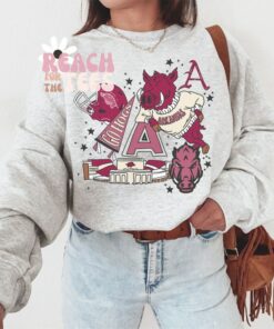 Exclusive Unisex 90s Vintage Oversized Arkansas Razorbacks Sweatshirt, University of Arkansas Shirt, Go Hogs Shirt, Hoodie Game Day Wear, Woo Pig
