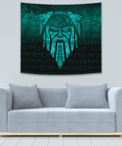 Eye of Odin Cyan Version Tapestry for Wall Décor