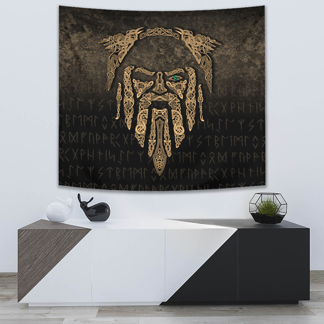 Eye of Odin Gold Version Tapestry for Wall Décor