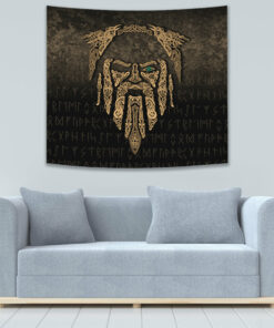Eye of Odin Gold Version Tapestry for Wall Décor