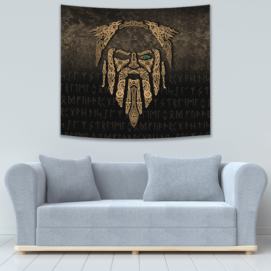 Eye of Odin Gold Version Tapestry for Wall Décor