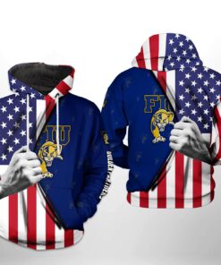 Fiu Golden Panthers Ncaa Us Flag 3D All Over Print Hoodie, Zip-Up Hoodie