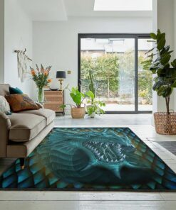 Fantasy Animal Area Rugs, Blue Dragon Rug, Dragon Area Rug, Dragon Themed Rugs, Gift For Dragon Lovers, Personalized Rug, Carpet For Living Room, Bedding Room Home Decor DG158
