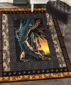 Fantasy Animal Dining Room Rug, Big Dragon And Small Dragon Rug, Dragon Area Rug, Dragon Themed Rugs, Gift For Dragon Lovers, Personalized Rug, Carpet For Living Room, Bedding Room Home Decor DG56