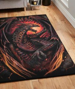 Fantasy Animal Dining Room Rug, Dragon Rug, Dragon Area Rug, Dragon Themed Rugs, Gift For Dragon Lovers, Personalized Rug, Carpet For Living Room, Bedding Room Home Decor DG43