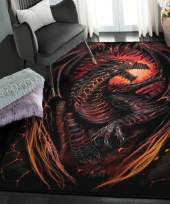 Fantasy Animal Dining Room Rug, Dragon Rug, Dragon Area Rug, Dragon Themed Rugs, Gift For Dragon Lovers, Personalized Rug, Carpet For Living Room, Bedding Room Home Decor DG43