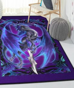 Fantasy Animal Indoor Outdoor Carpet, Dragon Rug, Dragon Area Rug, Dragon Themed Rugs, Gift For Dragon Lovers, Personalized Rug, Carpet For Living Room, Bedding Room Home Decor DG106