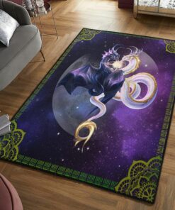 Fantasy Animal Indoor Outdoor Rugs, Galaxy Dragon Rug, Dragon Area Rug, Dragon Themed Rugs, Gift For Dragon Lovers, Personalized Rug, Carpet For Living Room, Bedding Room Home Decor DG149