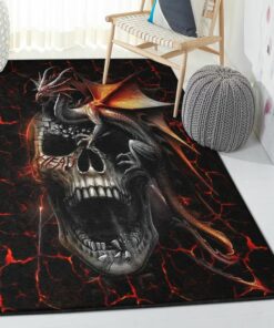 Fantasy Animal Large Living Room Rugs, D Love Dragon Skull Rug, Dragon Area Rug, Dragon Themed Rugs, Gift For Dragon Lovers, Personalized Rug, Carpet For Living Room, Bedding Room Home Decor DG134