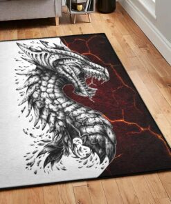Fantasy Animal Living Room Rugs, Lava Dragon Rug, Dragon Area Rug, Dragon Themed Rugs, Gift For Dragon Lovers, Personalized Rug, Carpet For Living Room, Bedding Room Home Decor DG148