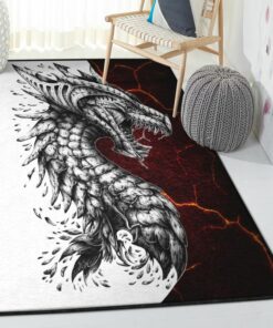 Fantasy Animal Living Room Rugs, Lava Dragon Rug, Dragon Area Rug, Dragon Themed Rugs, Gift For Dragon Lovers, Personalized Rug, Carpet For Living Room, Bedding Room Home Decor DG148