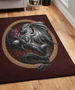 Fantasy Animal Modern Area Rugs, Dragon Rug, Dragon Area Rug, Dragon Themed Rugs, Gift For Dragon Lovers, Personalized Rug, Carpet For Living Room, Bedding Room Home Decor DG113