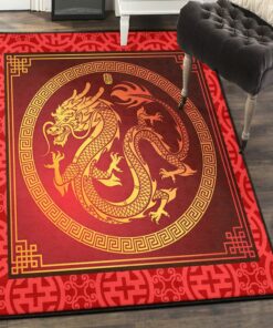 Fantasy Animal Modern Rugs, Golden Dragon Rug, Dragon Area Rug, Dragon Themed Rugs, Gift For Dragon Lovers, Personalized Rug, Carpet For Living Room, Bedding Room Home Decor DG108