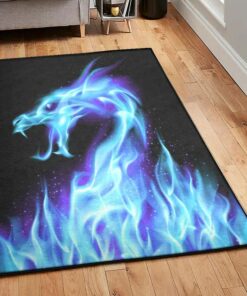 Fantasy Animal Playroom Rug, Blue Dragon Rug, Dragon Area Rug, Dragon Themed Rugs, Gift For Dragon Lovers, Personalized Rug, Carpet For Living Room, Bedding Room Home Decor DG65