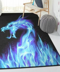 Fantasy Animal Playroom Rug, Blue Dragon Rug, Dragon Area Rug, Dragon Themed Rugs, Gift For Dragon Lovers, Personalized Rug, Carpet For Living Room, Bedding Room Home Decor DG65