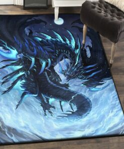 Fantasy Animal Playroom Rug, Dragon Rug, Dragon Area Rug, Dragon Themed Rugs, Gift For Dragon Lovers, Personalized Rug, Carpet For Living Room, Bedding Room Home Decor DG44