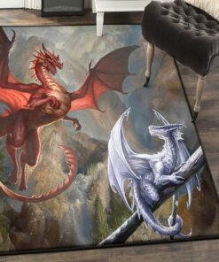 Fantasy Animal Playroom Rug, Dragon Rug, Dragon Area Rug, Dragon Themed Rugs, Gift For Dragon Lovers, Personalized Rug, Carpet For Living Room, Bedding Room Home Decor DG46