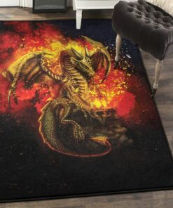 Fantasy Animal Playroom Rug, Dragon Rug, Dragon Area Rug, Dragon Themed Rugs, Gift For Dragon Lovers, Personalized Rug, Carpet For Living Room, Bedding Room Home Decor DG58