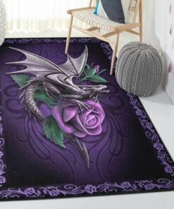 Fantasy Animal Playroom Rug, Purple Dragon Rug, Dragon Area Rug, Dragon Themed Rugs, Gift For Dragon Lovers, Personalized Rug, Carpet For Living Room, Bedding Room Home Decor DG80